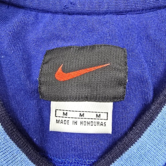 Vintage Nike‎ Shirt Mens Medium Blue Long Sleeve Spellout Pullover Sweatshirt - Picture 5 of 14